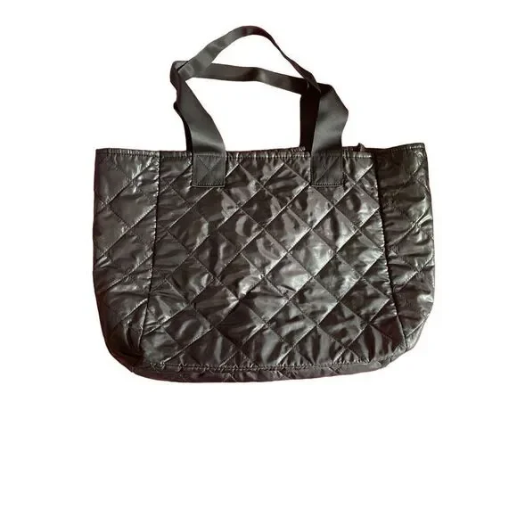 Saks Fifth Avenue women’s black nylon quilted tote bag 16 x 19 x 5  - Picture 1 of 4